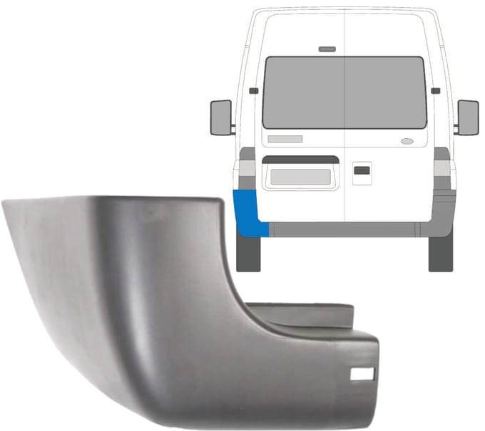 Achterbumper hoek voor Ford Transit 2006-2013 / Links