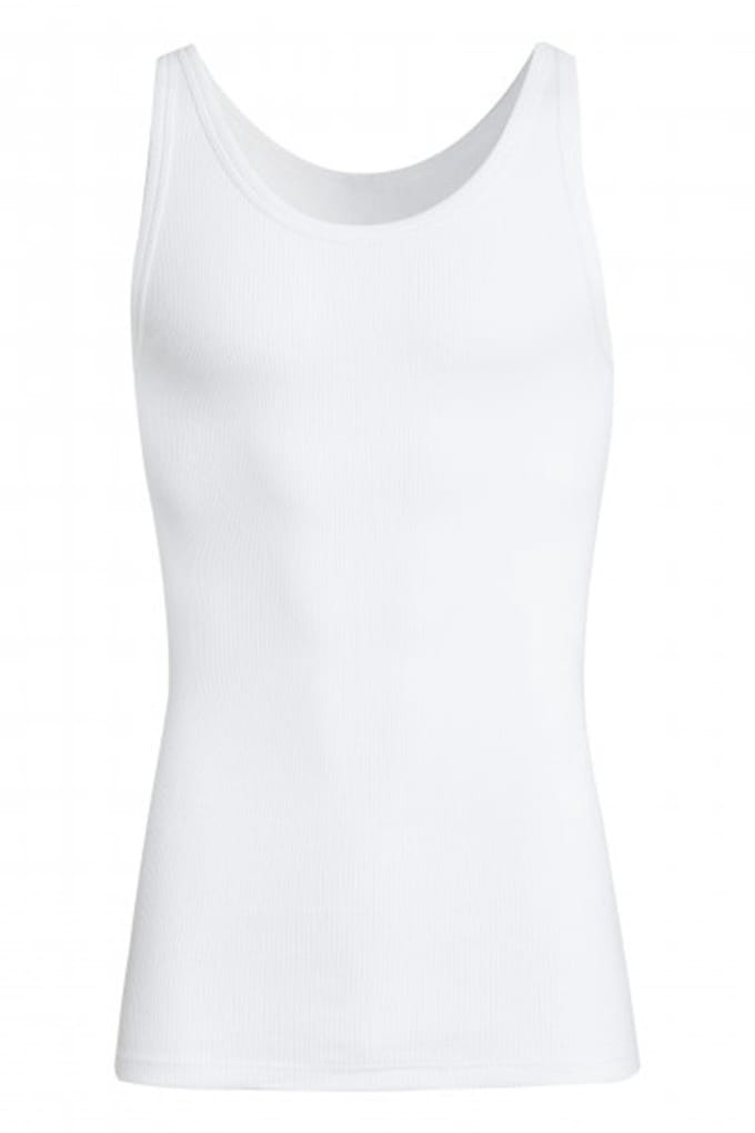 Con-ta - 2-pak heren singlets 740/6720 met ribbel - wit - maat 5 (M)