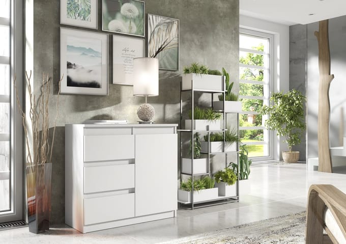 Pro-meubels - Dressoir Milton - Wit mat - 80cm - Kast