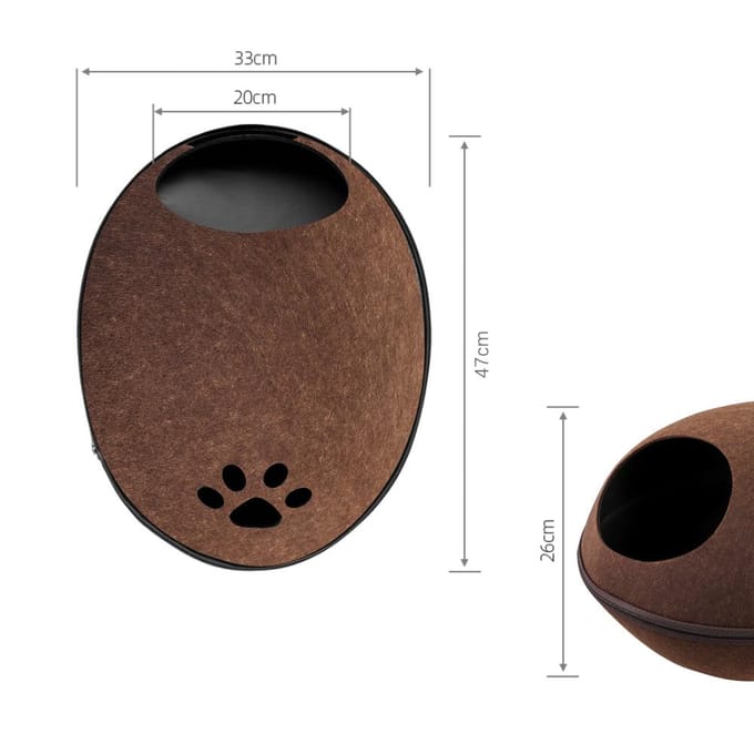 Kattenhuisdiergrotbed voor Katten Kittens Huisdieren grey