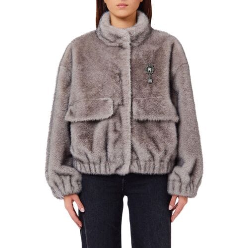 Regular fit jack van imitatiebont model 'GIACCONE'