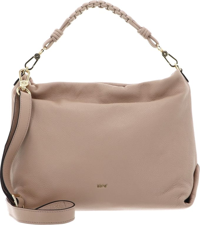 abro Leren Schoudertas Leather Dalia Hobo Bag Poppy Natural Beige