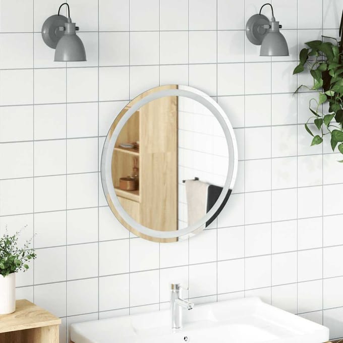 vidaXL - Badkamerspiegel - LED - rond - 60 - cm