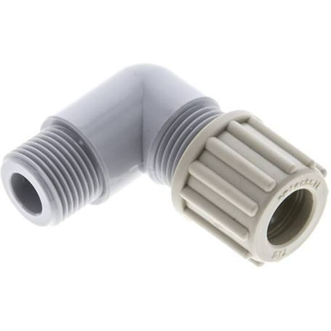 12x10mm & G3/8'' PA L-Vorm Knelfitting Buitendraad 10bar