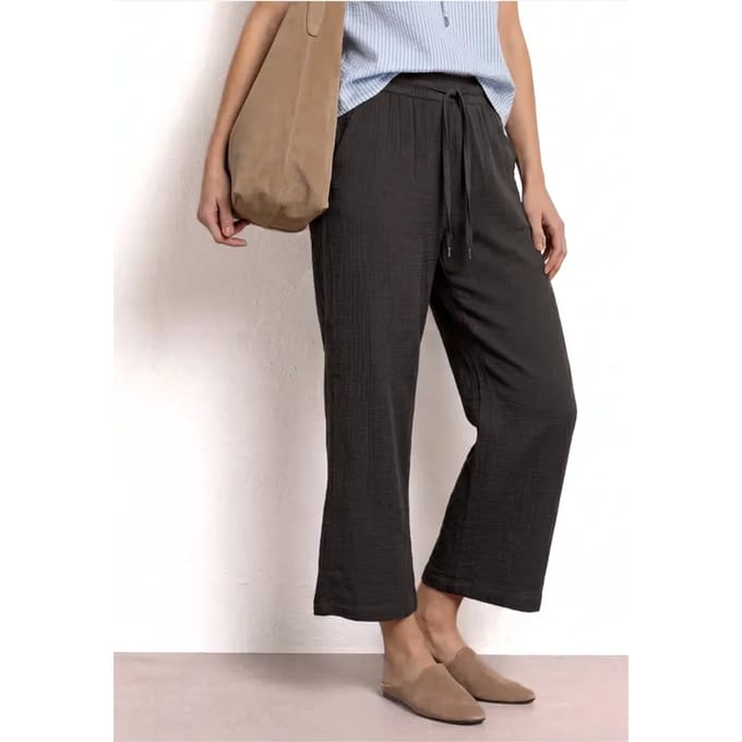 7/8 Wide Legs mousseline broek in Loose Fit