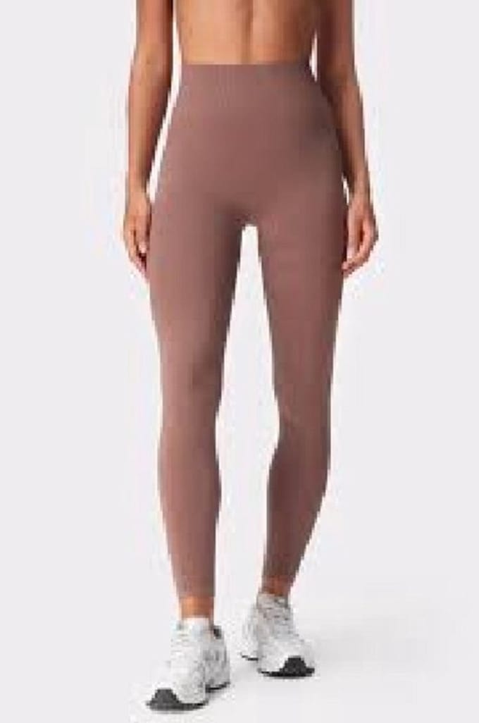 Stronger - Sport Tights - Wrap Seamless Legging - Dames - Bruin - Maat L