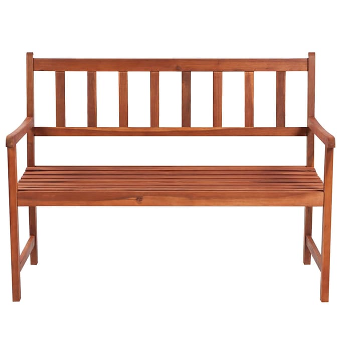 vidaXL - Tuinbank - met - kussen - 120 - cm - massief - acaciahout