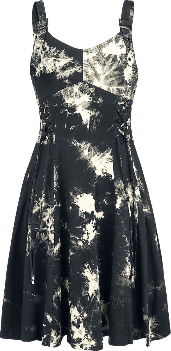 Chemical Black Malin Tie Dye Dames Korte jurk - zwart/wit - L