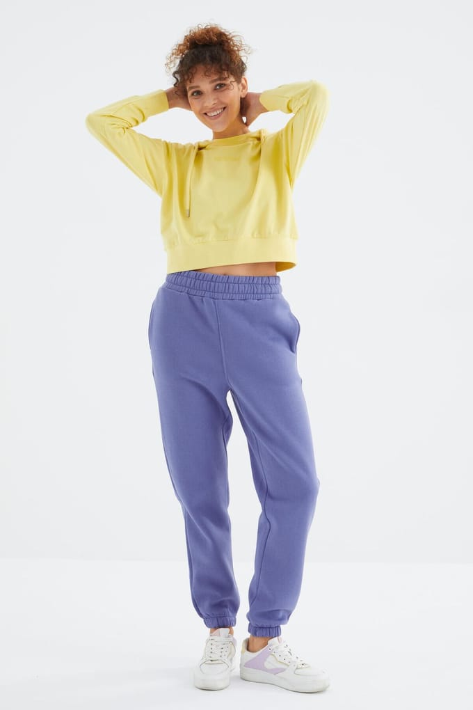 Dames Hoge Taille Fleece Joggingbroek