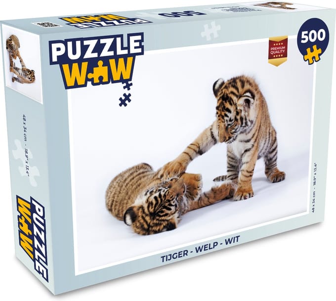 Puzzel Tijger - Welp - Wit - Legpuzzel - Puzzel 500 stukjes