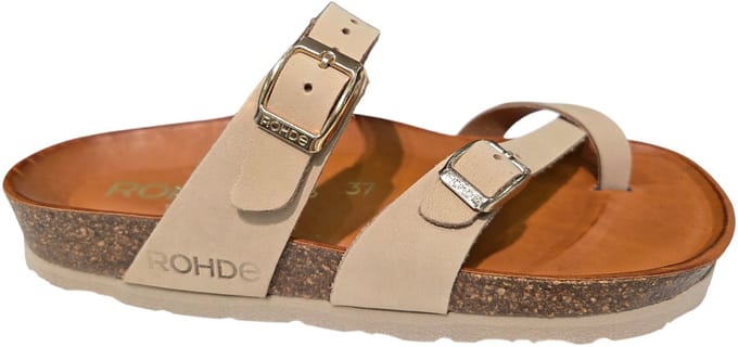 Rohde 5643 16 Teenslippers Beige Nubuck Dames - Beige - 43