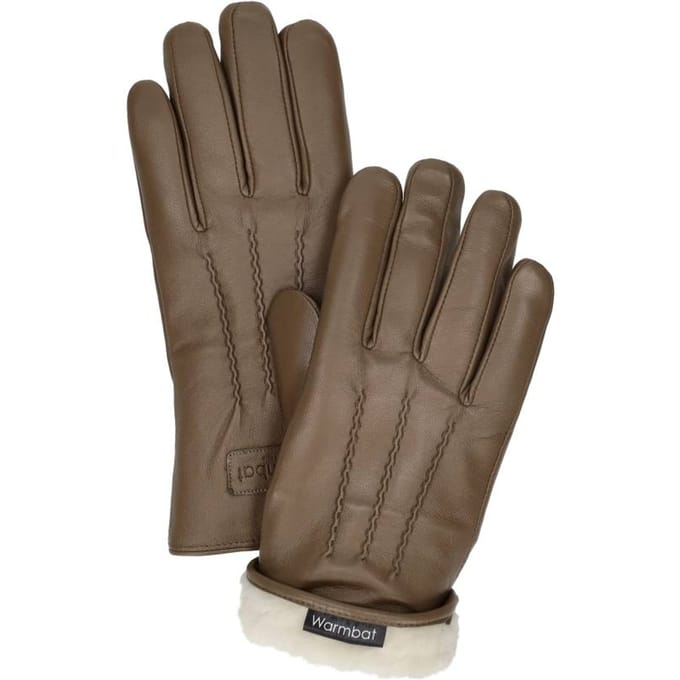 Warmbat Leren Dames Handschoenen - Taupe - Maat S
