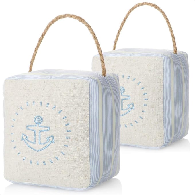 Deurstopper Set - Deurhouder - Ramen en Deuren - Met Handgreep - 14 kg - Beige Blauw