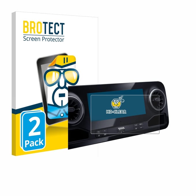 BROTECT - Screenprotector voor Mercedes-Benz Sprinter 2018 MBUX 7" - Folie Beschermfolie transparant 2 Stuks