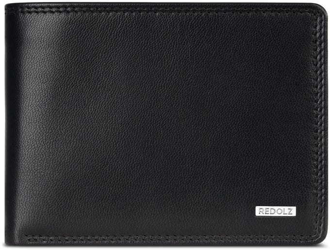 Redolz Leather Essentials QF portemonnee RFID leer 12 cm uitklapbaar - Jongens - Horizontaal - classic black