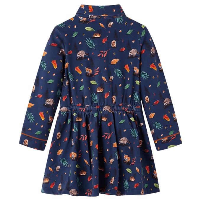 vidaXL Kinderjurk met lange mouwen 116 marineblauw