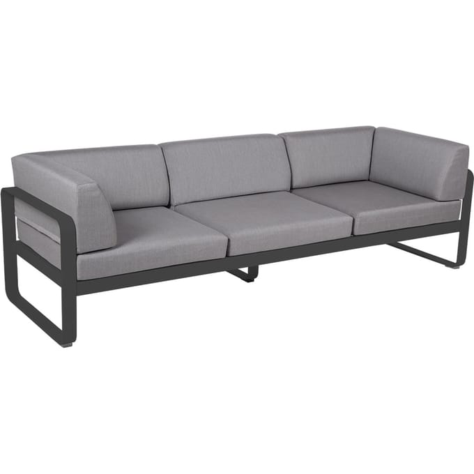 Fermob BELLEVIE club sofa 3 zits - 47 antraciet mat - 79 Flanelgrijs