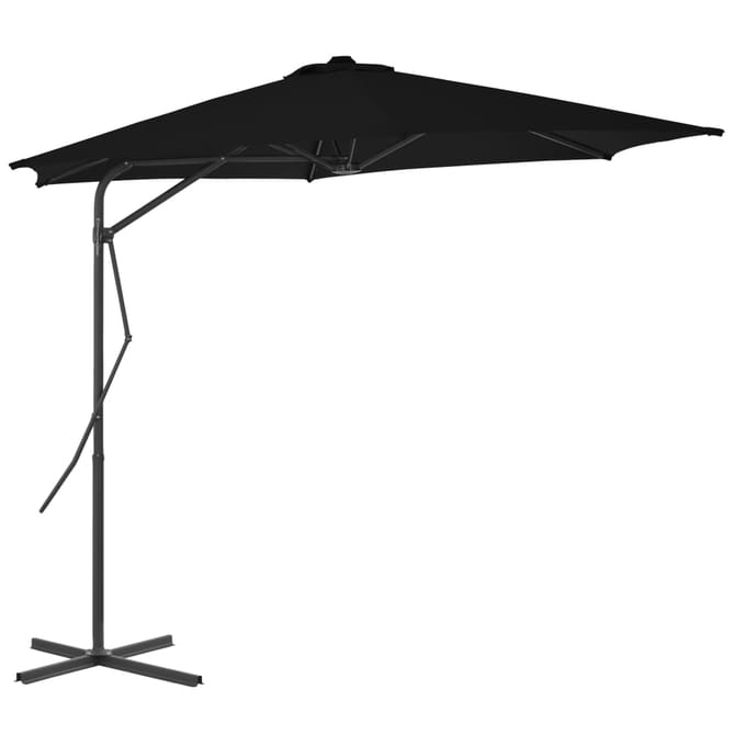 vidaXL Parasol met stalen paal 300x230 cm zwart