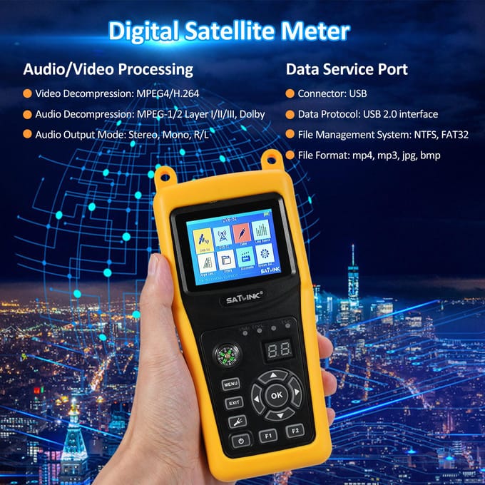 Satlink ST5032 DVBS2S ISDBT J83B Digitale Satellietsignaalzoeker Meter 950 tot 2150MHz 2.4inch EU Plug