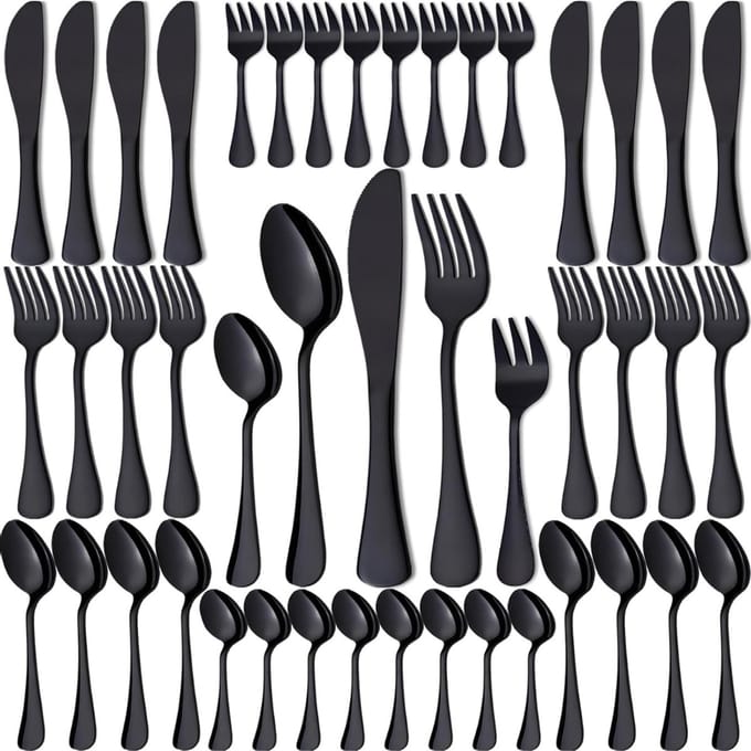 CLVP® Bestekset 8 Persoons - Servies - Serviesset - Zwart
