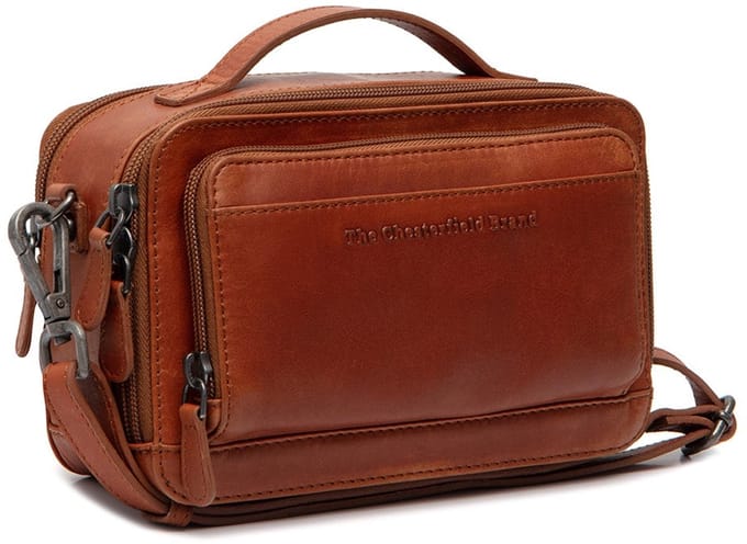 Chesterfield Rovon Waxed Pull Up Schoudertas - Cognac