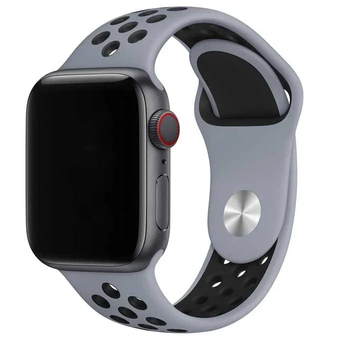 2+2 | Apple Watch Bandje - Dubbel - Siliconen - Mist Zwart