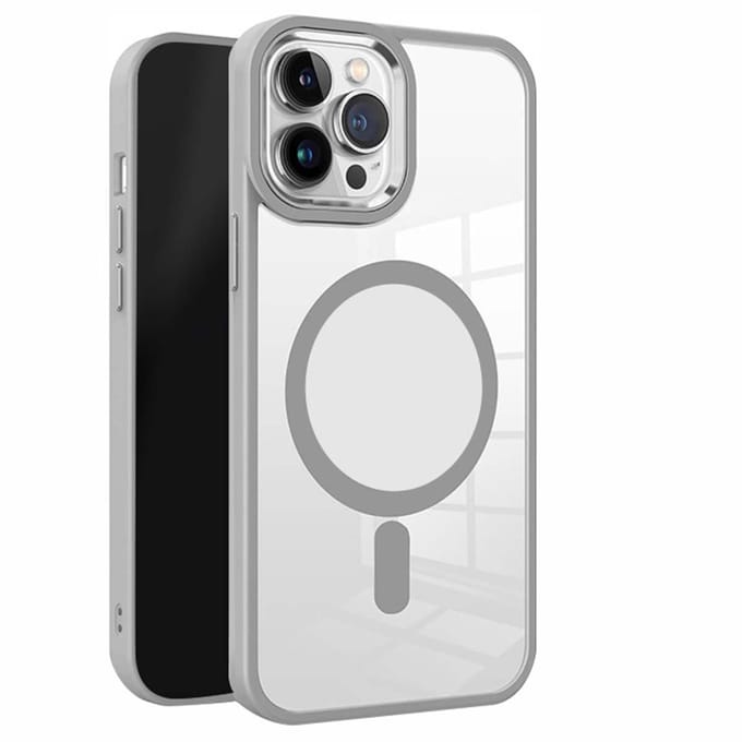 Jaym, Hoesje geschikt voor iPhone 16 Pro - Bumper MagSafe Anti-Shock, Grijs
