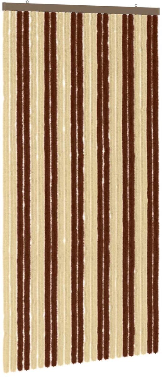vidaXL - Insecten - Gordijn - Chenille - Bruin - en - Beige - 100 - x - 200 - cm - 100% - PP