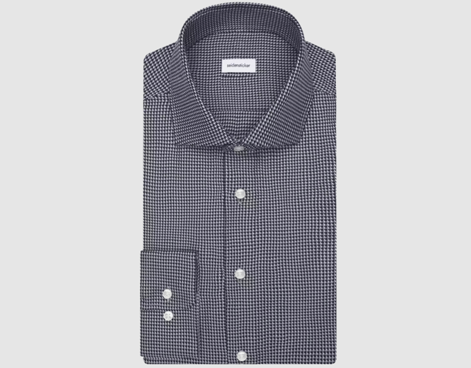 Seidensticker – Spread Kent Business Shirt – Slim Fit & Non-Iron – Navy – Maat 39