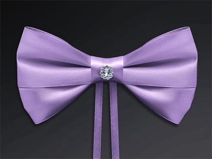 Partydeco - Strik paars steentje (4st)