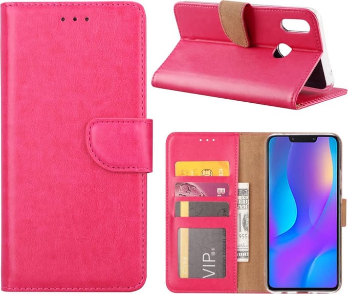 Huawei P Smart Plus Hoesje Roze met Pasjeshouder