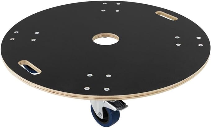 Ronde Meubelroller met Zeefdrukplaat en 2 Geremde Wielen, 800 kg Draagvermogen