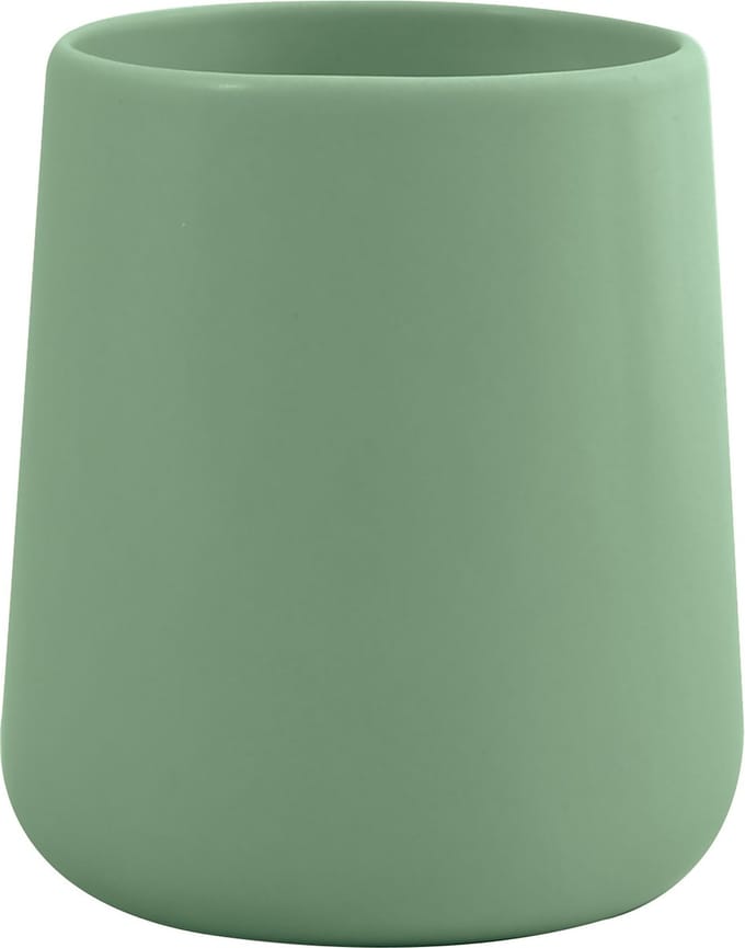 MSV Badkamer drinkbeker/tandenborstelhouder Malmo - Keramiek - groen - 8 x 10 cm