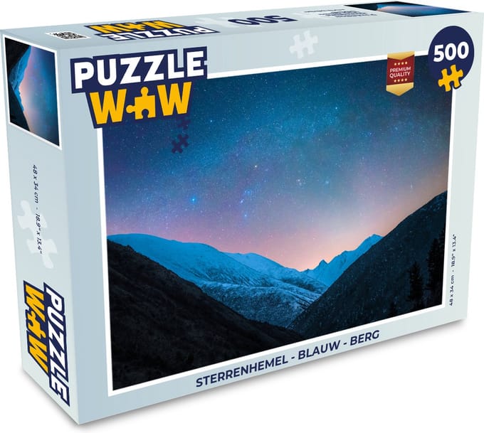 Puzzel Sterrenhemel - Blauw - Berg - Legpuzzel - Puzzel 500 stukjes