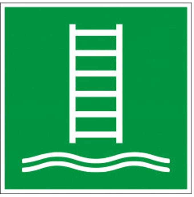 Vluchtladder bord - kunststof - E059 400 x 400 mm