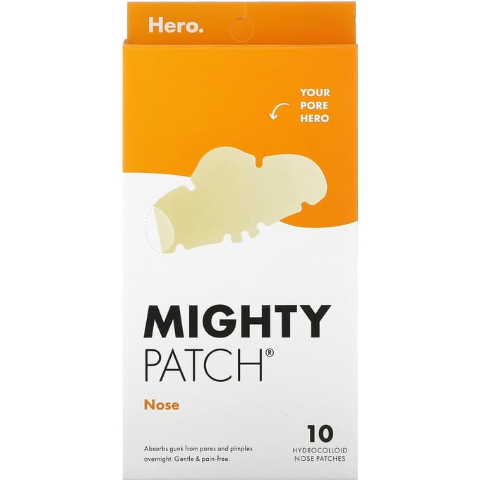 Hero Cosmetics, Mighty Patch, patch nasal, patch hydrocolloïde 10 feuilles orange