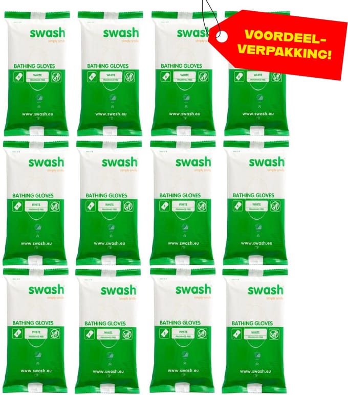 Swash Washandjes - Parfumvrij - 12x 8-pack voordeelverpakking