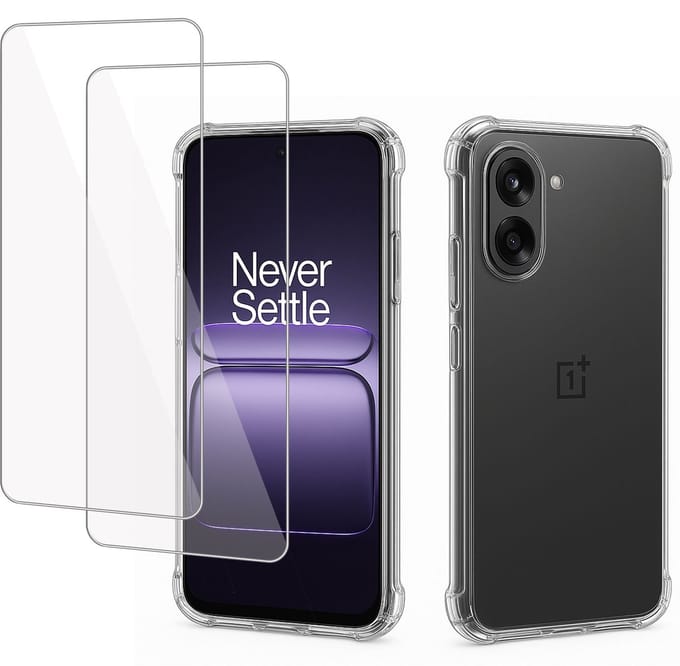 TechNow Hoesje + 2x Screenprotector geschikt voor OnePlus Nord CE 5 Hoesje Screenprotector - Tempered Glass - Extreme Shock Case Transparant