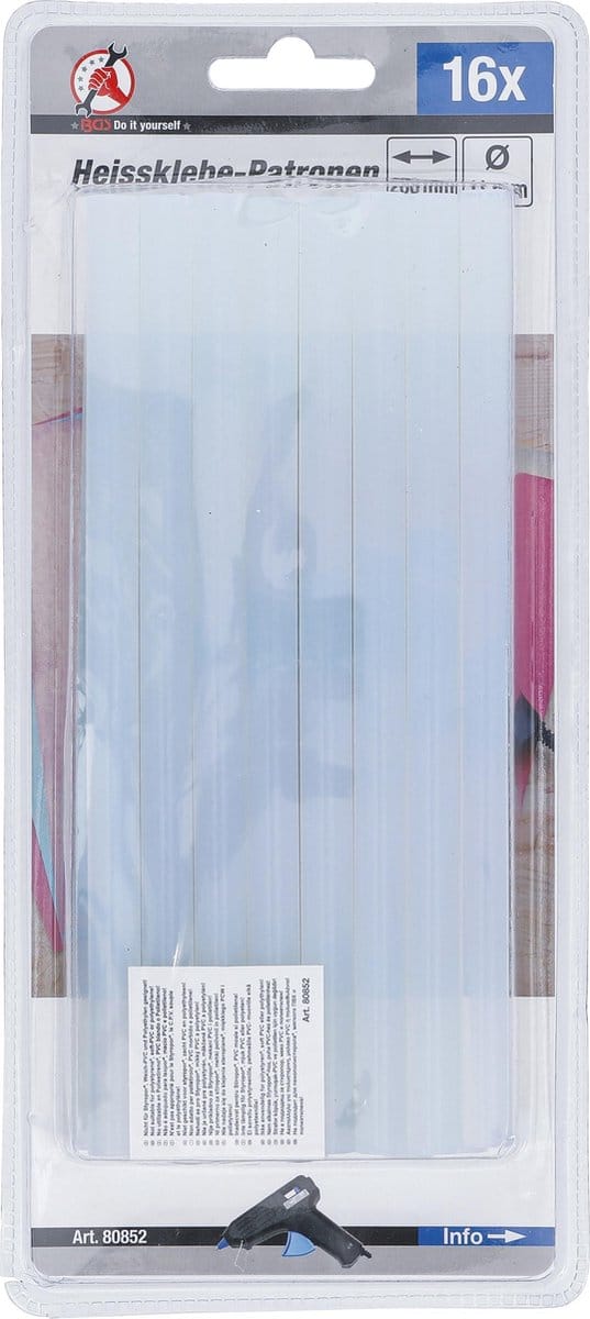 BGS Lijmpatronen transparant Ø 11 mm, 200 mm 16 delig