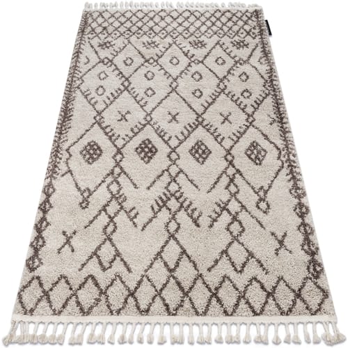 Kleden Rugsx Tapijt BERBER TANGER B5940 crème / bruinrand 80x150 cm