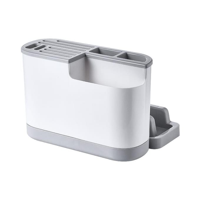 Support de couteau de cuisine multifonction, rangement planche à découper organisateur boîte à couverts couteau Pot couvercle support couverts ciseaux Holde white