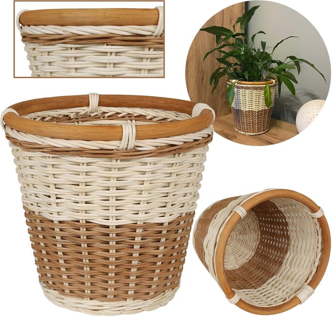 Ronde Rotan Mand, Potbedekking 20x18cm