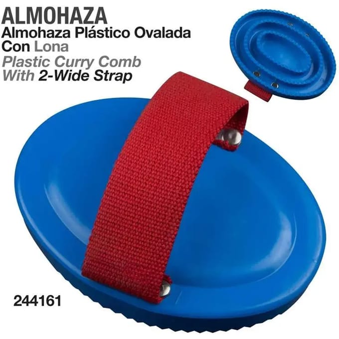 Plastic Grooming Brush for Horse with Canvas Strap Zaldi 244161
