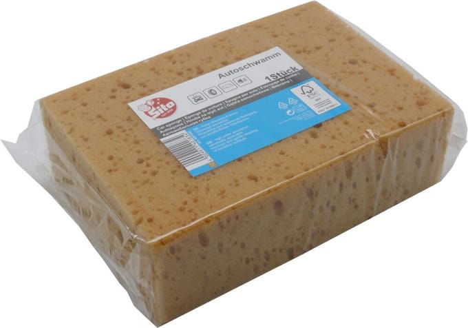 Spons auto groot - autowasspons XL bruin rechthoek - 200x140x66mm - made in the EU