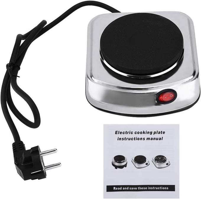 Mini Kookplaat - Draagbare Elektrische Brander - Compact Koken - Snelle Verwarming - 6 x 15.5 x 6 cm - Zwart