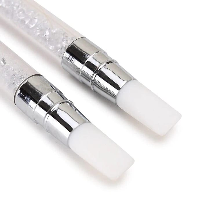 Stylo de Sculpture en Silicone à double extrémité pour Nail Art, outil de conception d'ongles facile et précis, brosse à points de paillettes de Sculpture 3D white