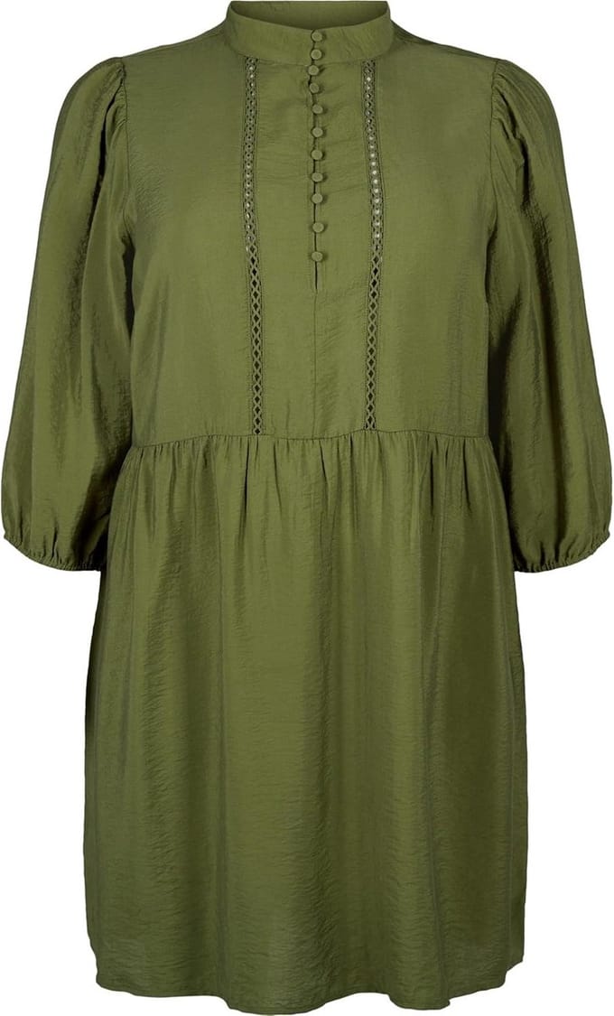 Plus Size Dames Jurk 3/4 Mouw Viscose Knielengte