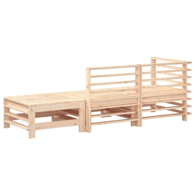 vidaXL - 3-delige - Loungeset - massief - grenenhout