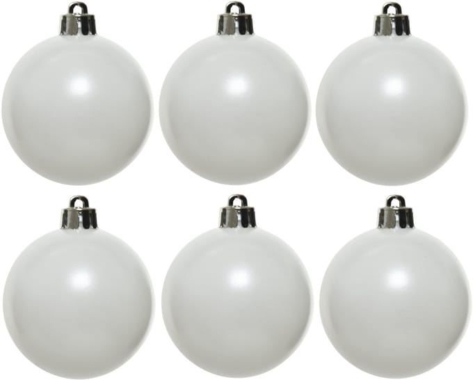 Snowflake - Kerstballen onbreekbaar - mat - 80mm box - 6 stuks