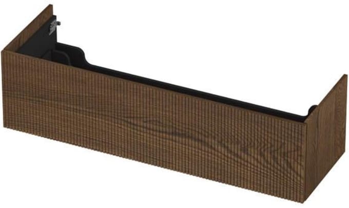 INK - Onderkast 1 Lade Push 2 Open Verticaal Gefreesd Bestaande Uit - 1400x450x376 Mm - Massief Eiken Chocolate